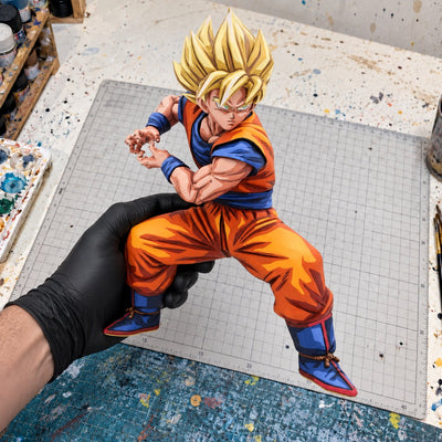 Dragon Ball Z Grandista Son Goku Figure Repaint — hand or studio view