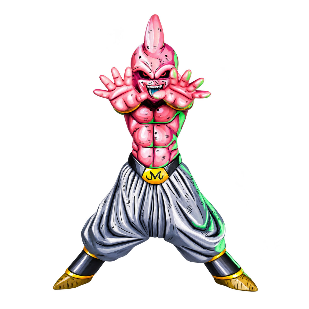Kid Buu 2D painted collectible, full figure on white background