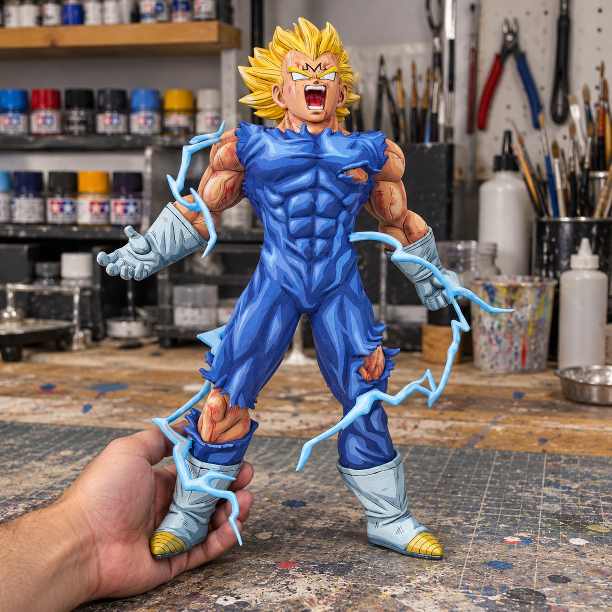 Dragon Ball Z Majin Vegeta Final Explosion Figure Repaint — hand or studio view