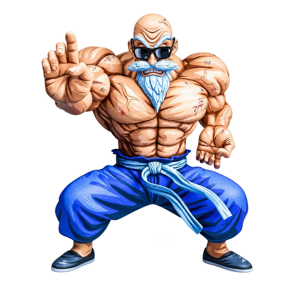Master Roshi 2D painted collectible, full figure on white background