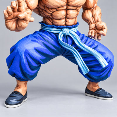 Master Roshi 2D painted collectible, lower body and footwear detail
