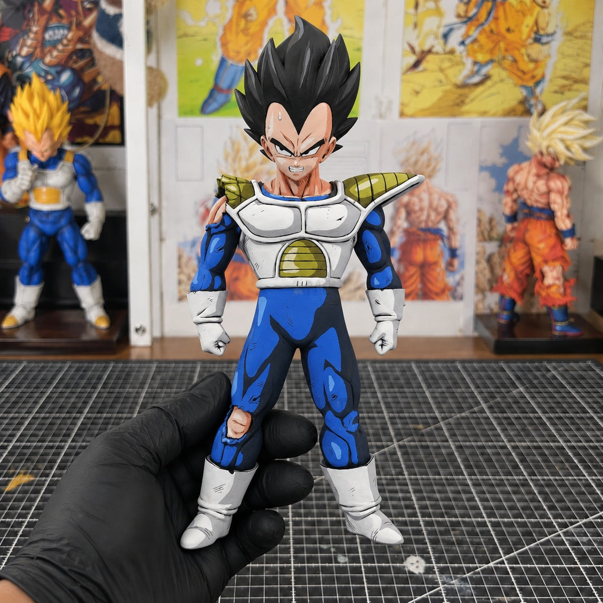 Dragon Ball VS Omnibus Vegeta Figure Repaint — original painted finish in a miniature painting workshop