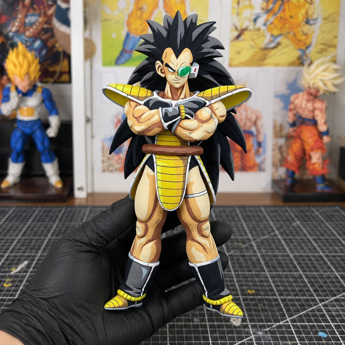 Dragon Ball Z Raditz 2D Comic Colour Figure Repaint — original painted finish in a miniature painting workshop