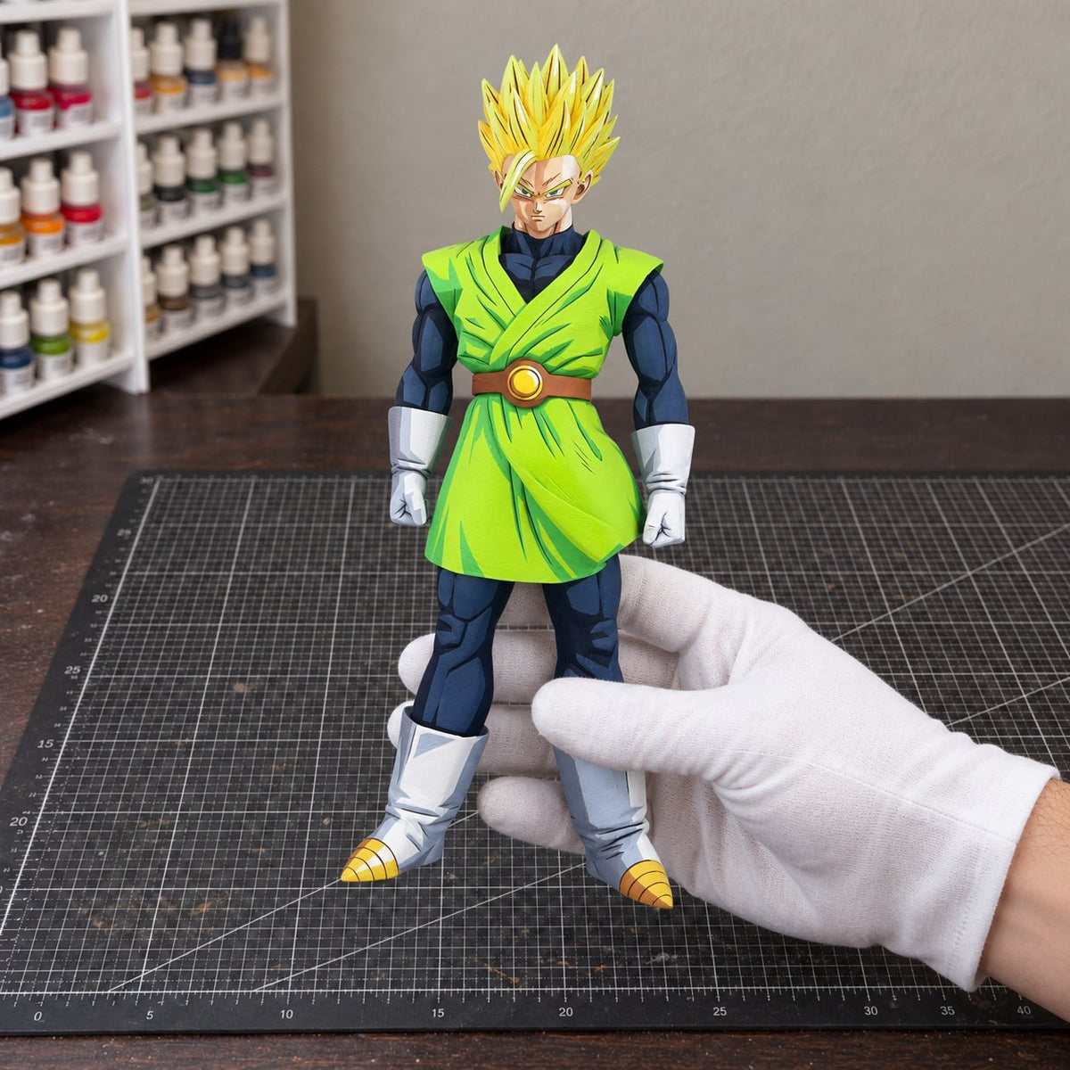 Dragon Ball Z Super Saiyan Son Gohan Figure Repaint — hand or studio view