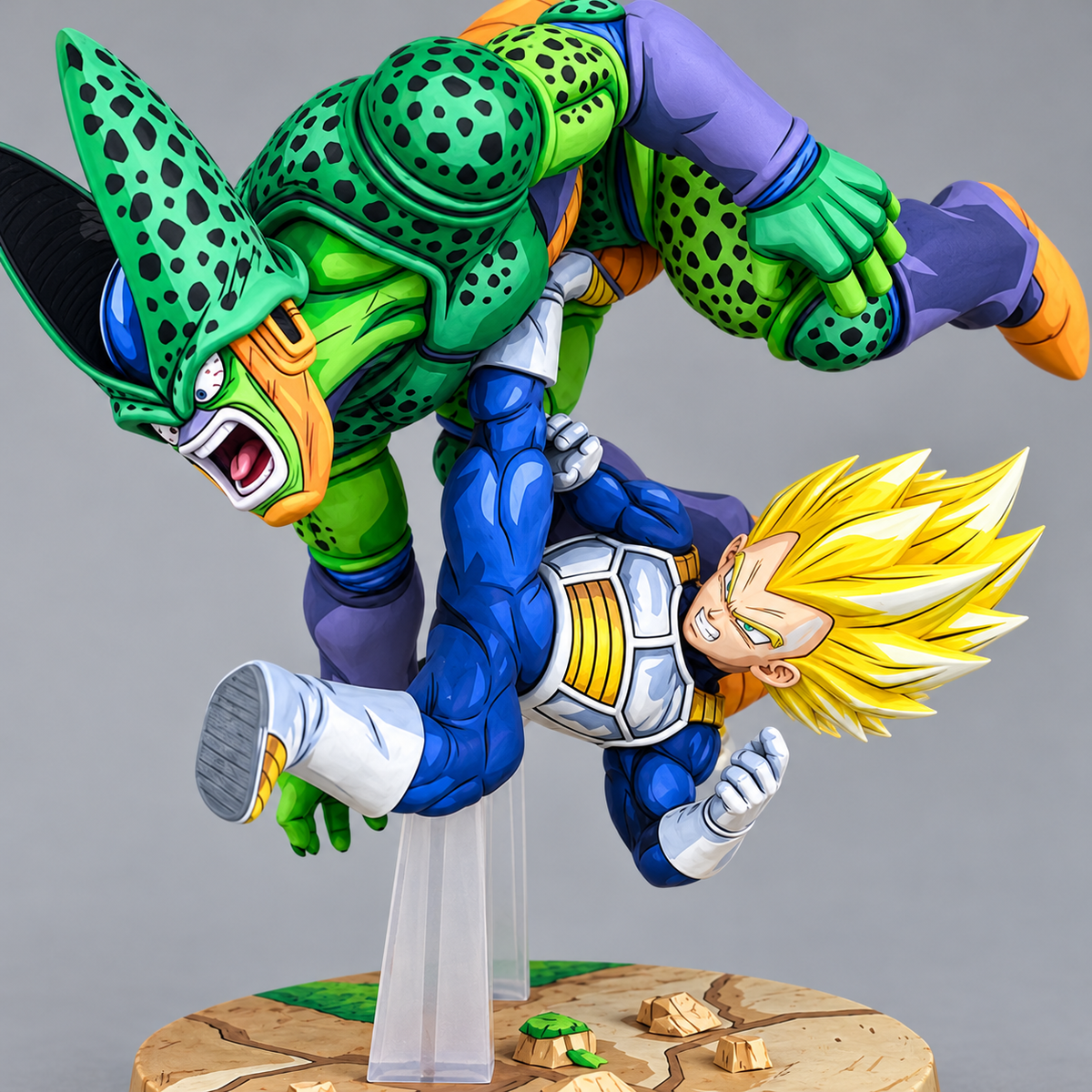 Vegeta versus Cell repaint — low angle detail