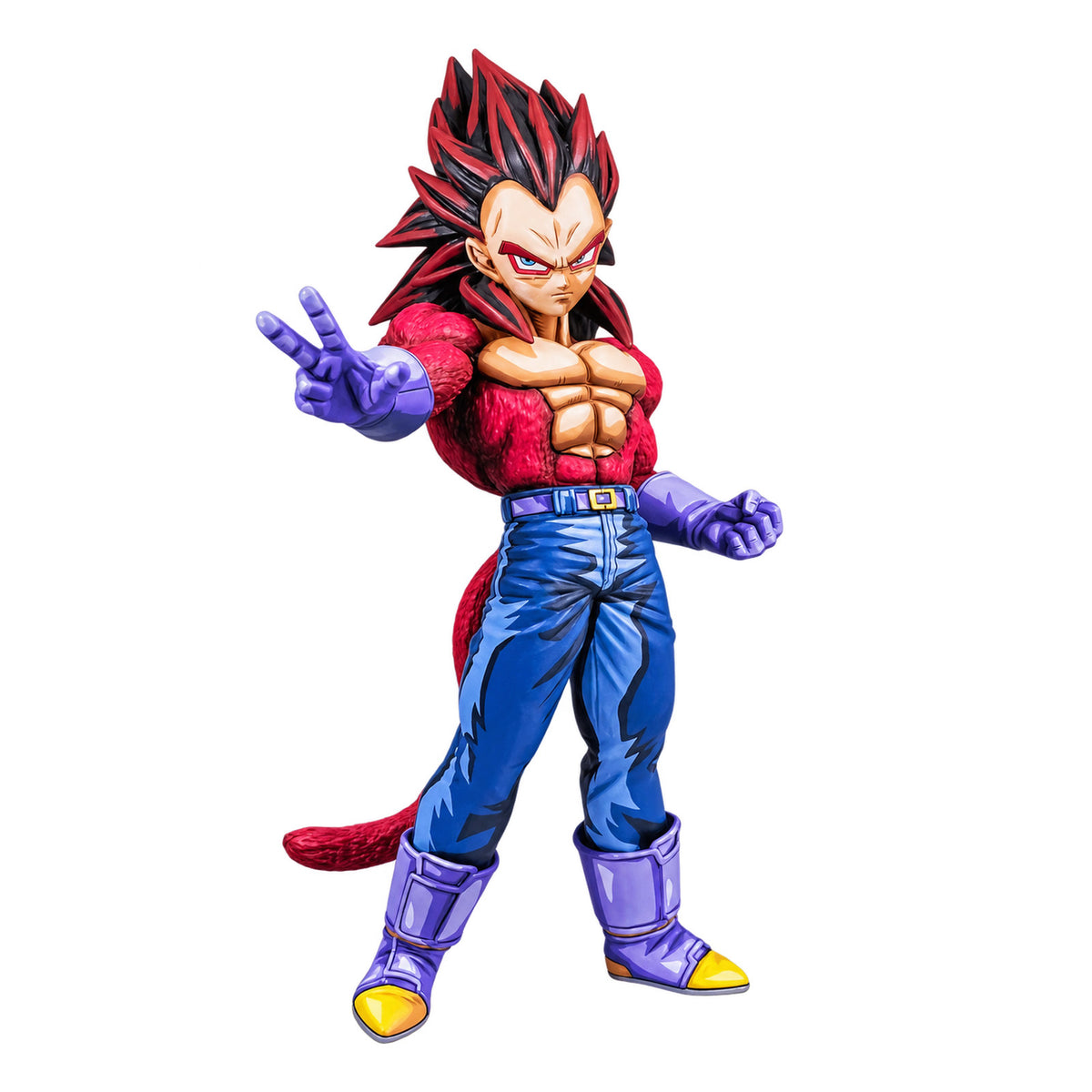 Super Saiyan 4 Vegeta 2D painted collectible, full figure on white background