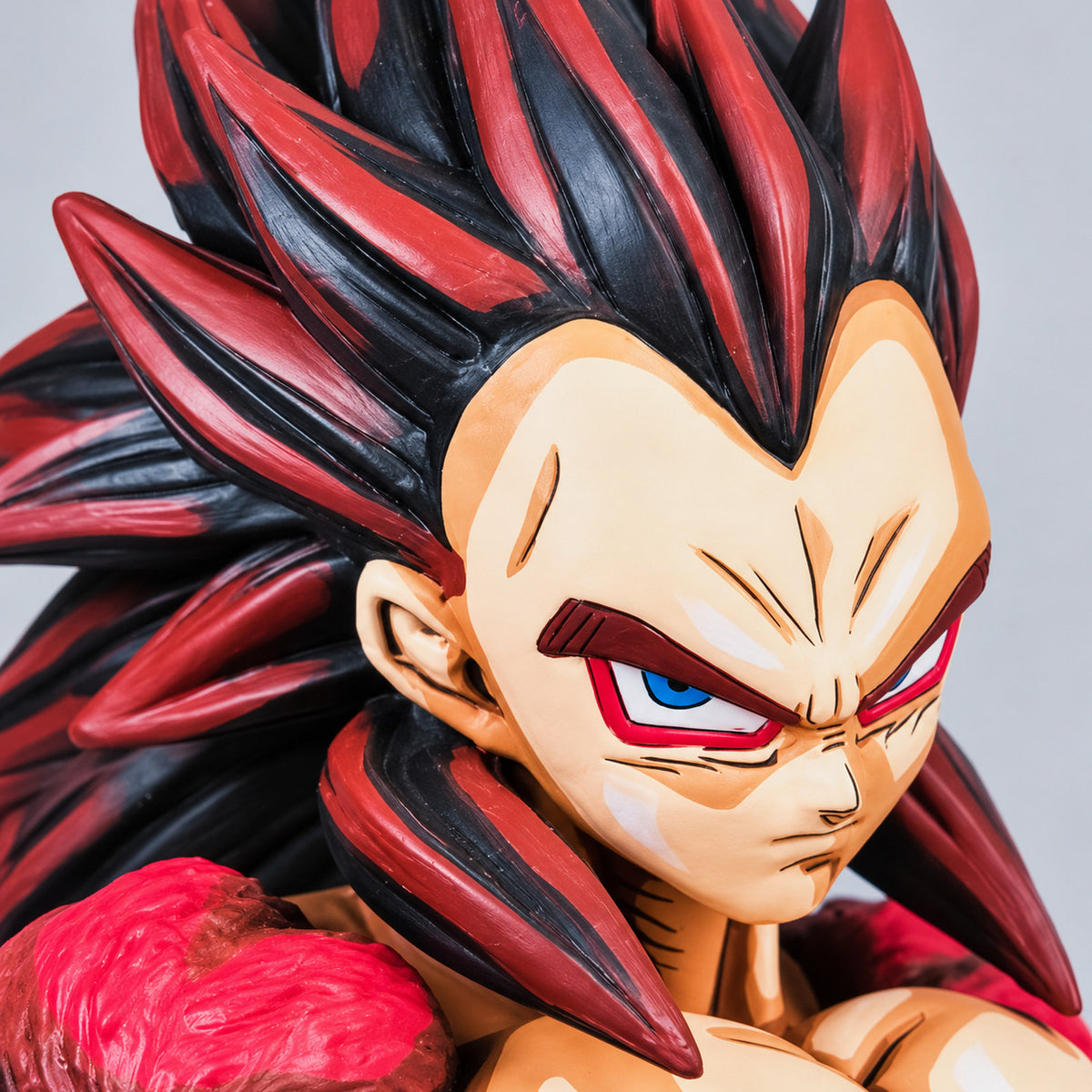 Super Saiyan 4 Vegeta 2D painted collectible, head and painted linework detail